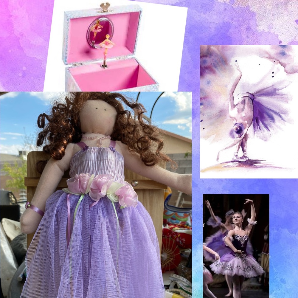 Purple Plum Fairy Doll, Handmade